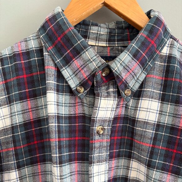 Vtg Plaid Flannel Button Down - Picture 1 of 8